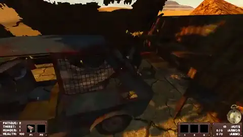 Driving off a wreck with the compass visible