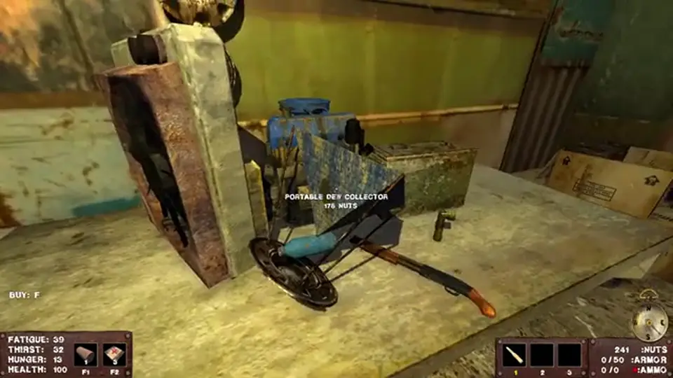 Interior loot pass with cans and shelves