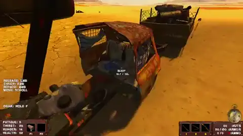 Approaching desert ruins under warlord-hunt pressure