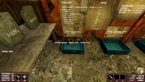 Picking a dropped gun after a camp fight, then holstering before the car